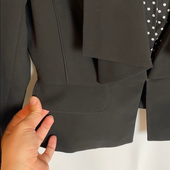WHBM Black Blazer with polka dot inseam - Picture 3 of 6